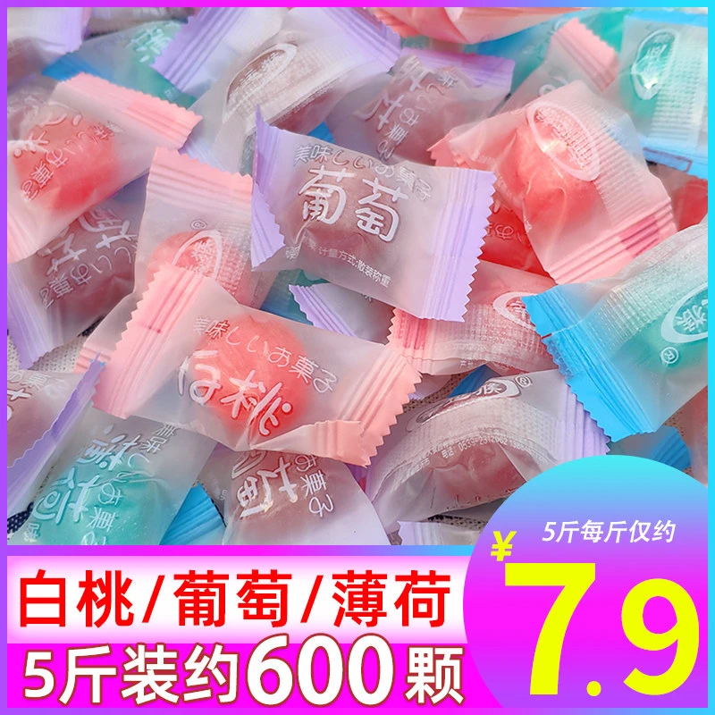 白桃味水果硬糖高颜值整箱装休闲小零食结婚喜糖网红糖果散装批发