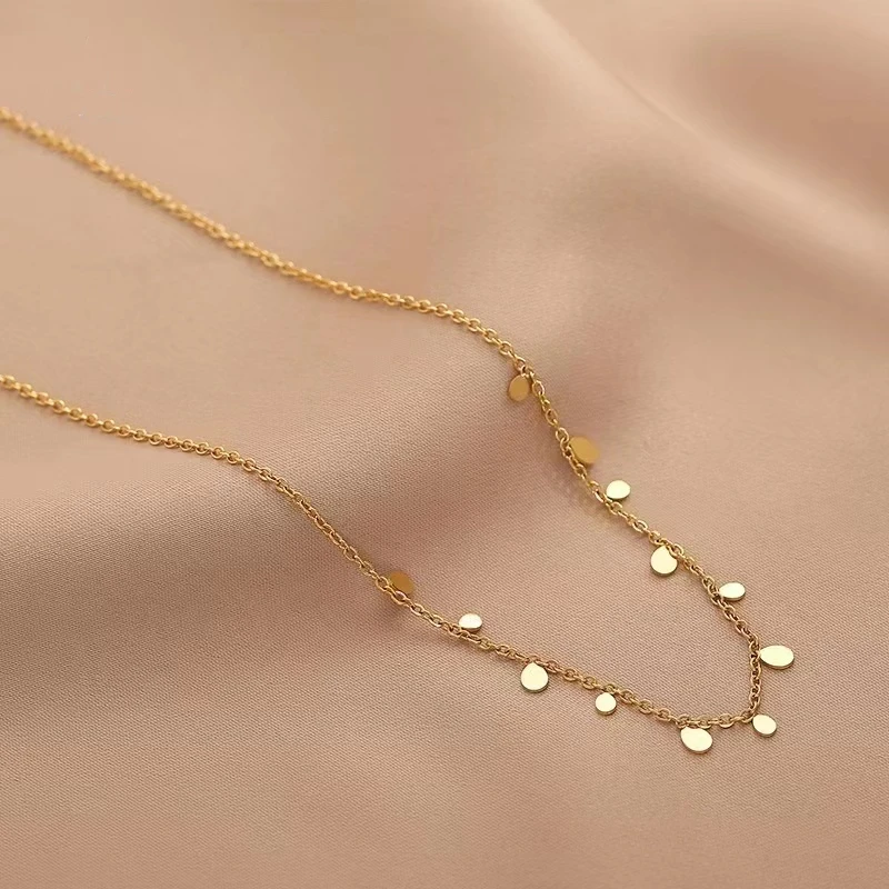 钛钢项链 简约几何圆形项链气质吊坠ins风潮流时尚饰品锁骨链饰品