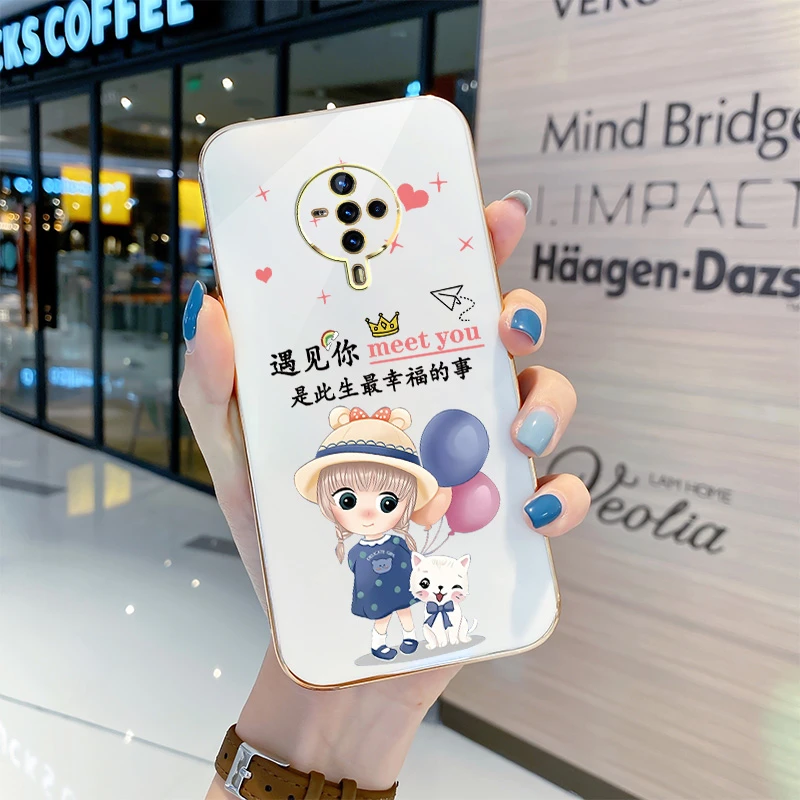 vivos6手机壳网红直边电镀时尚保护套防摔硅胶软壳遇见你