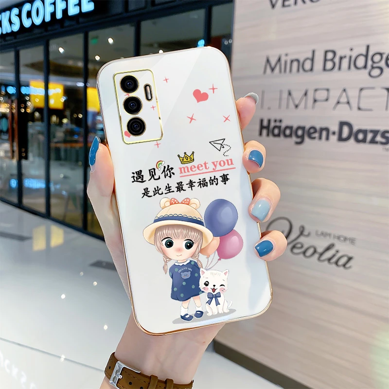 vivos10e手机壳网红直边奢华电镀时尚潮牌保护套防摔软壳遇见你