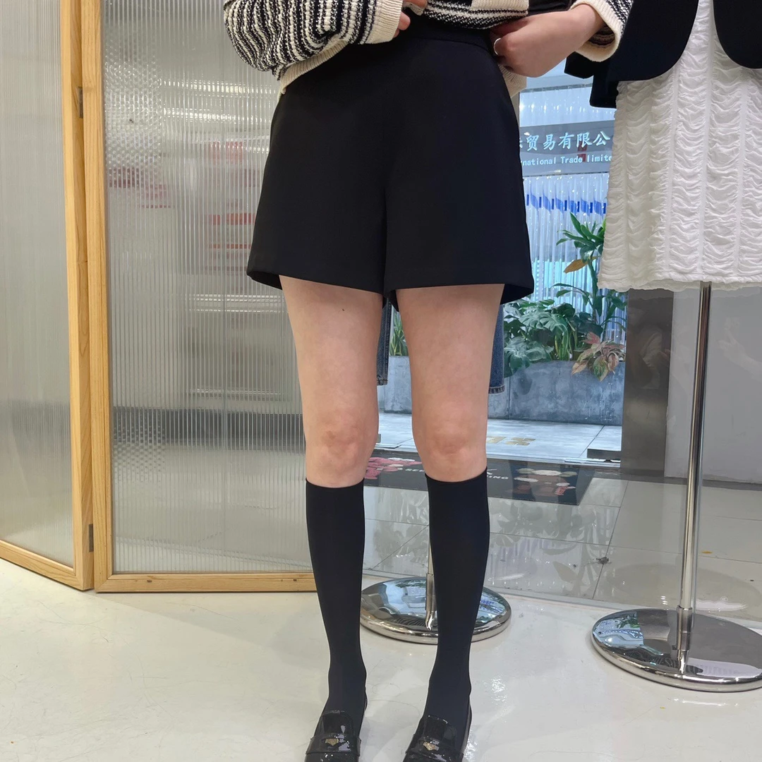widelia2023春夏新款韩版宽松显瘦百搭松紧腰休闲阔腿短裤女 7063