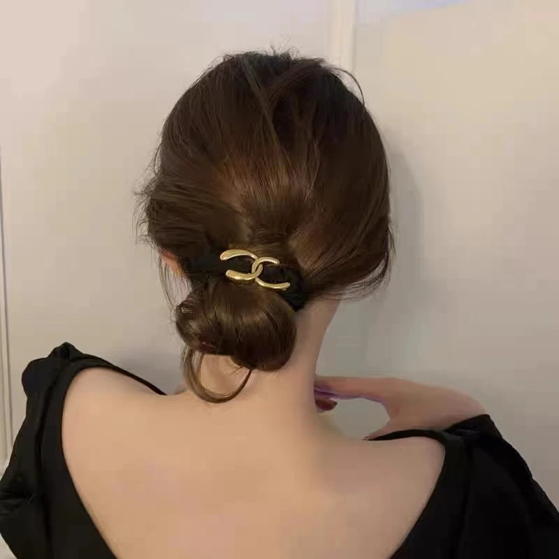 非金属发饰 几何字母发绳精致少女简约中古大肠发绳复古优雅时尚