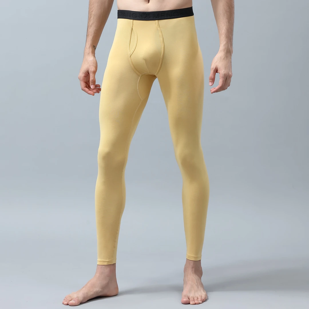 80S莫代尔棉男士秋裤紧身薄款单件打底裤莫代尔棉衬裤棉毛裤线裤