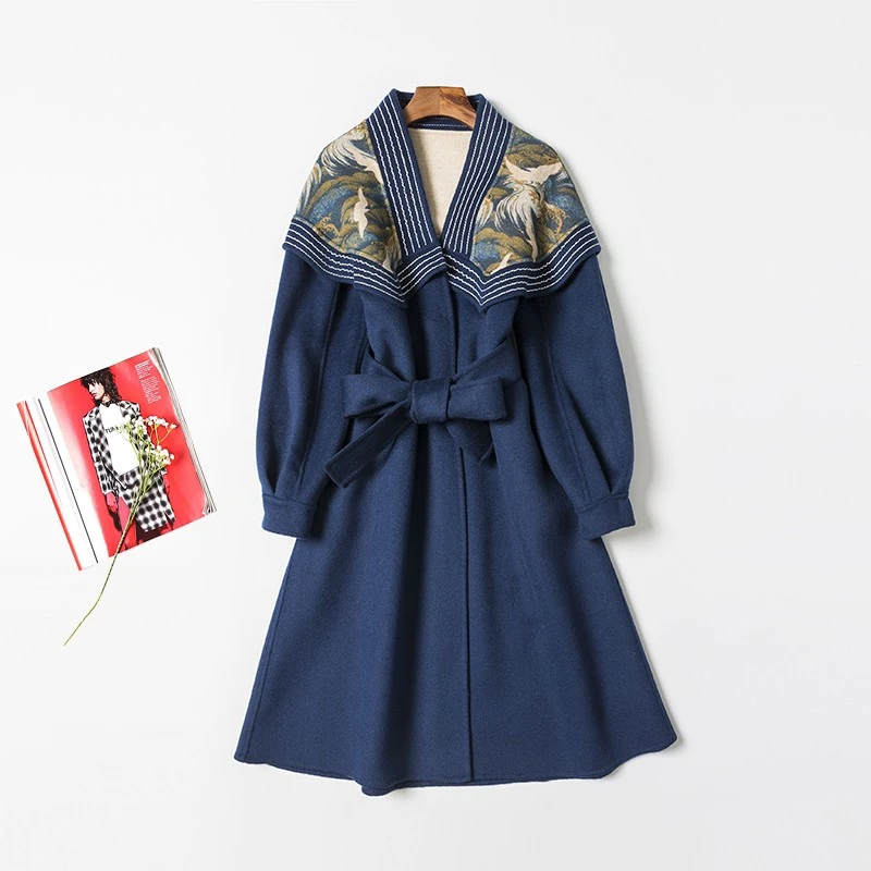 【PUHUA-朴婳】女装大衣祥云仙鹤款078