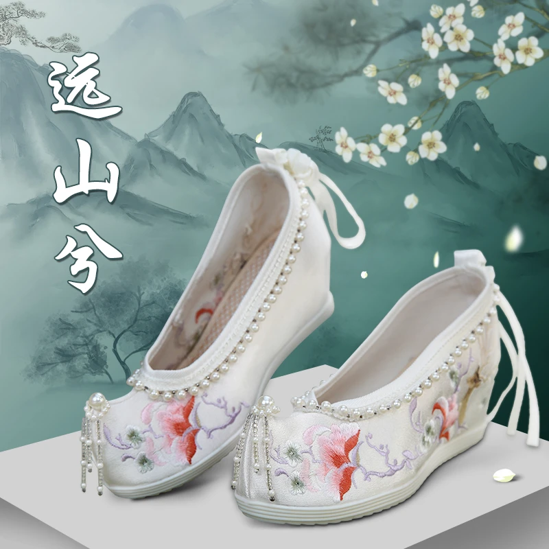 原创古风设计内增高浅口透气百搭绣花鞋/布鞋女YSX/809-162