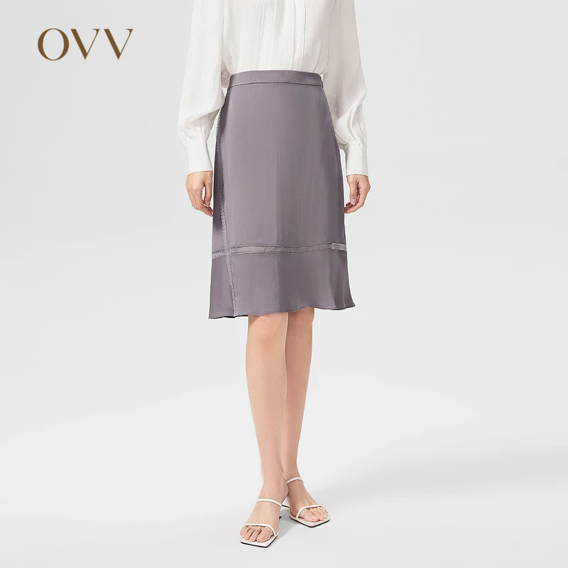 OVV春夏新款女装22MM拼接半身裙GQDDJ22056A
