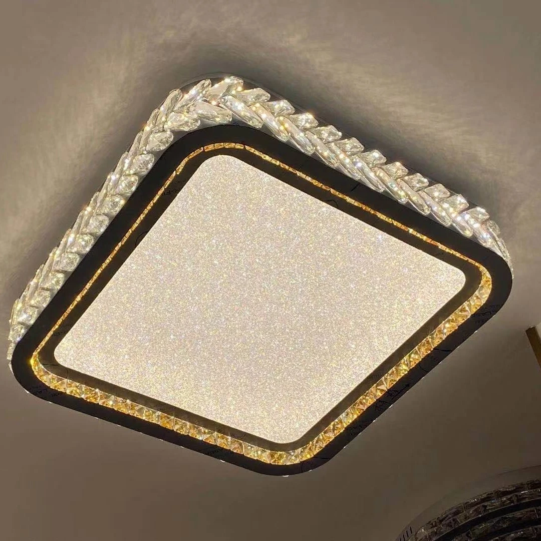 新款凤尾花高端吸顶水晶灯系列简约风带天猫精灵遥控器