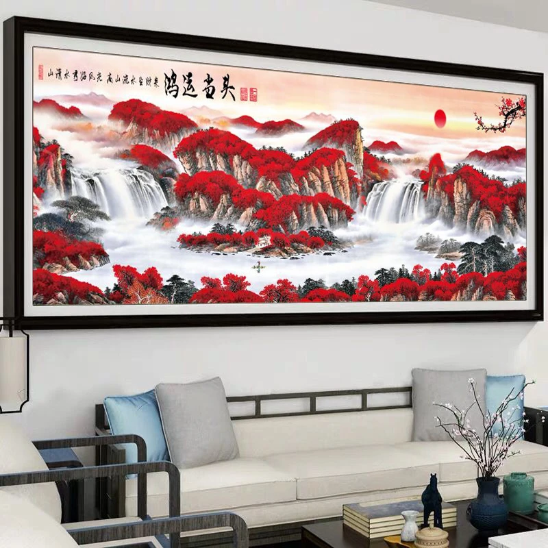 皇室蒙娜丽莎鸿运当头十字绣2025今年新款客厅流水生财爆款刺绣