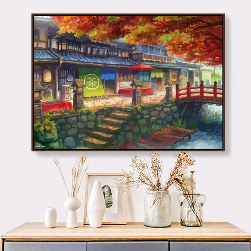 皇室蒙娜丽莎日式茶屋风景十字绣2025年新款小件线绣客厅卧室餐厅