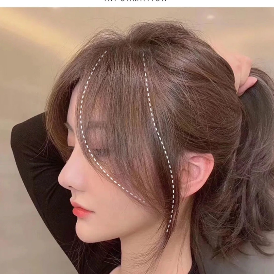 网红八字空气刘海假发片自然无痕中分法式假刘海两侧发际线贴片女