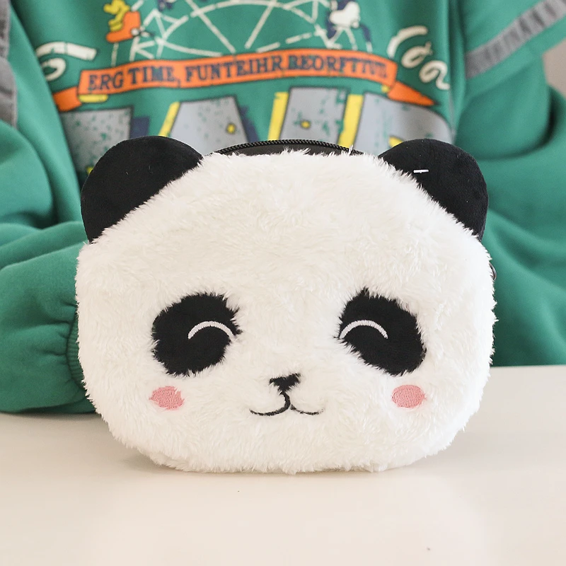 李斯丹妮同款卡通毛绒熊猫小斜挎包宝宝儿童零钱包成都基地纪念品