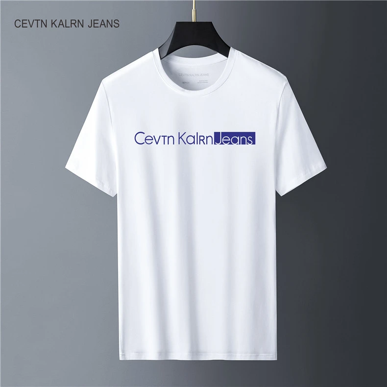 CEVTN KALRN夏季男士CK短袖t恤男莫代尔圆领logo字母印花大码上衣