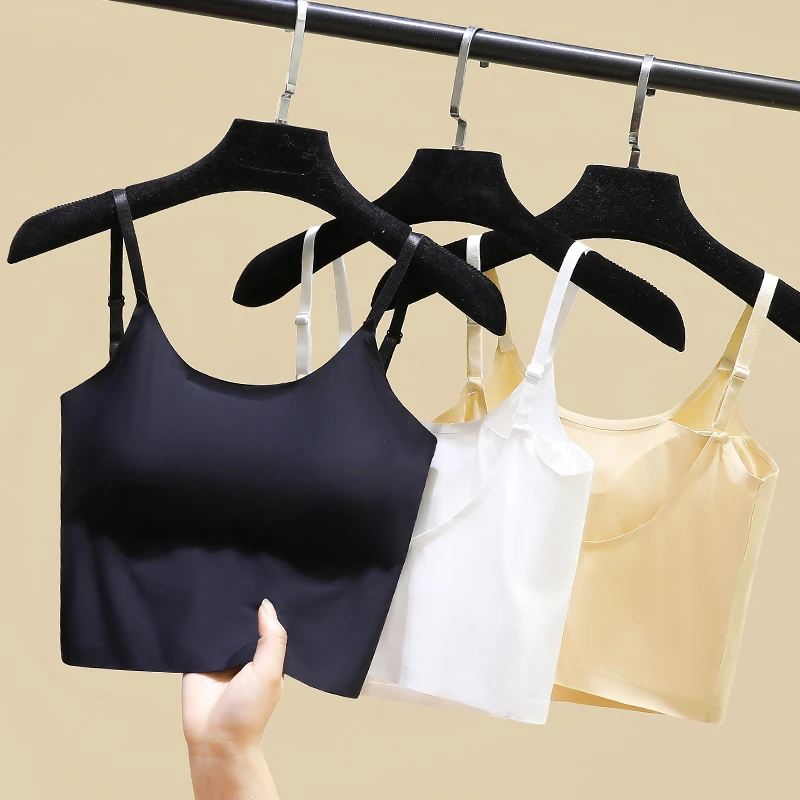 冰丝u型美背吊带背心女夏内搭打底外穿抹胸