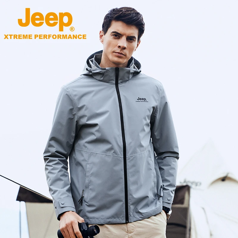 JEEP/吉普户外三防面料舒适透气防刮冲锋衣男J212094052运动防水