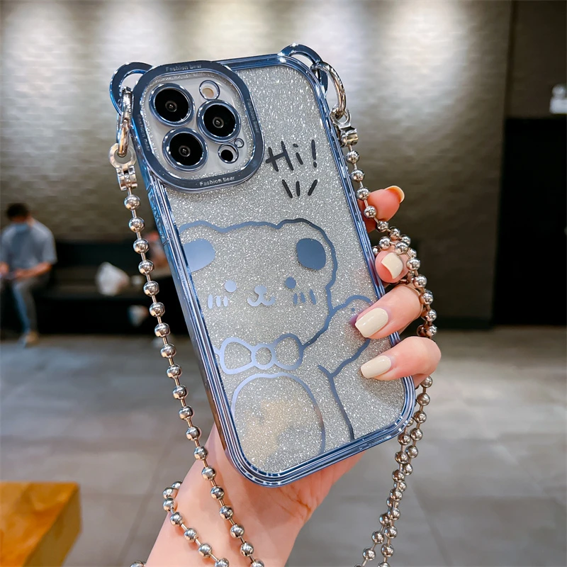 适用苹果13手机壳新款14pro带斜挎挂绳iPhone12promax高级感11套