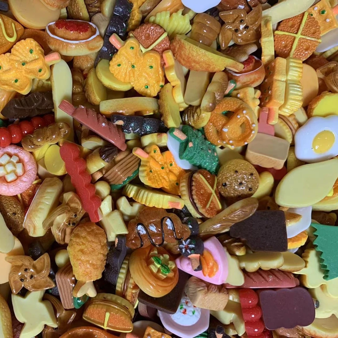 【直播装】桶装仿真大食玩月饼盒甜品碗饭菜手机壳DIY配件