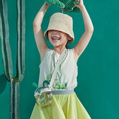 小日着童装原创【大脚怪】夏季圆领印花运动休闲宽松小背心TA2211T4