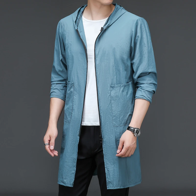 防晒衣男士中长款新款薄款透气夏季户外钓鱼冰丝服防紫外线皮肤衣
