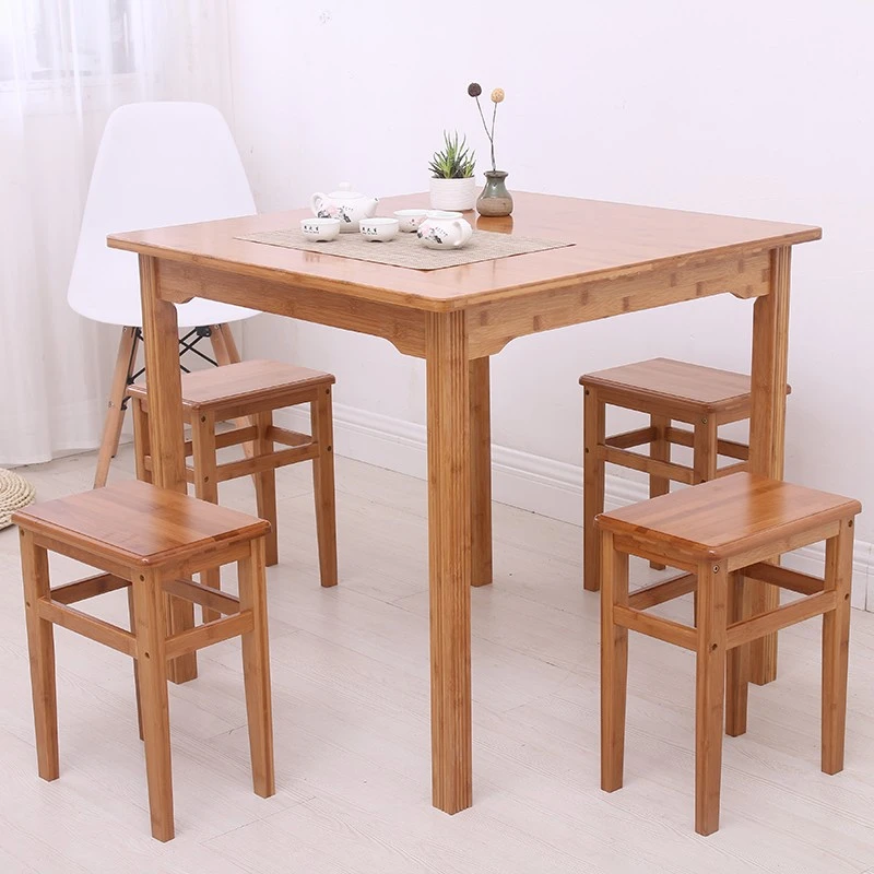 中式简约实木餐桌凳组合家用饭店小吃桌椅凳子正方形长方形四方桌