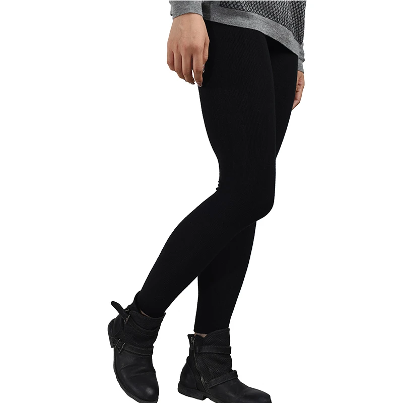 精纺羊毛定制色纺工艺紧身针织打底裤