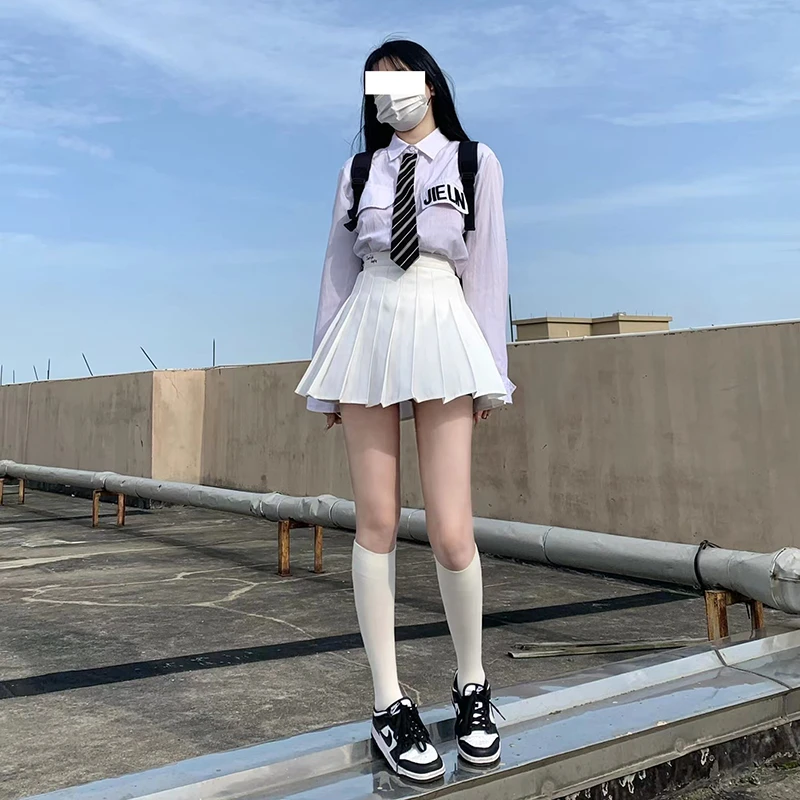 东京岁时记jk原创JK半身裙日系纯色校供学院高腰百褶裙锦鲤少女