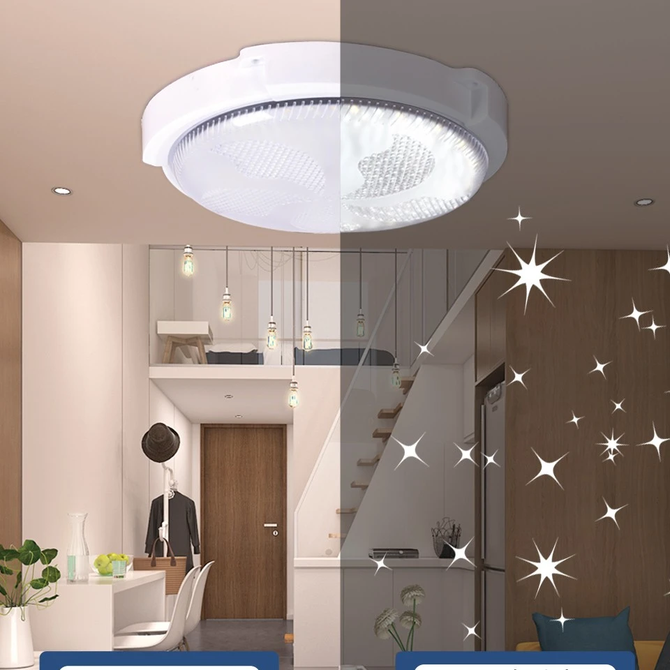 太阳能灯室内吸顶灯超亮家用照明灯大功率led阳台卧室免布线灯具