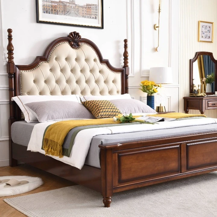 美式全实木家具1.8米全实木大床##1030#美式大床#美式乡村#