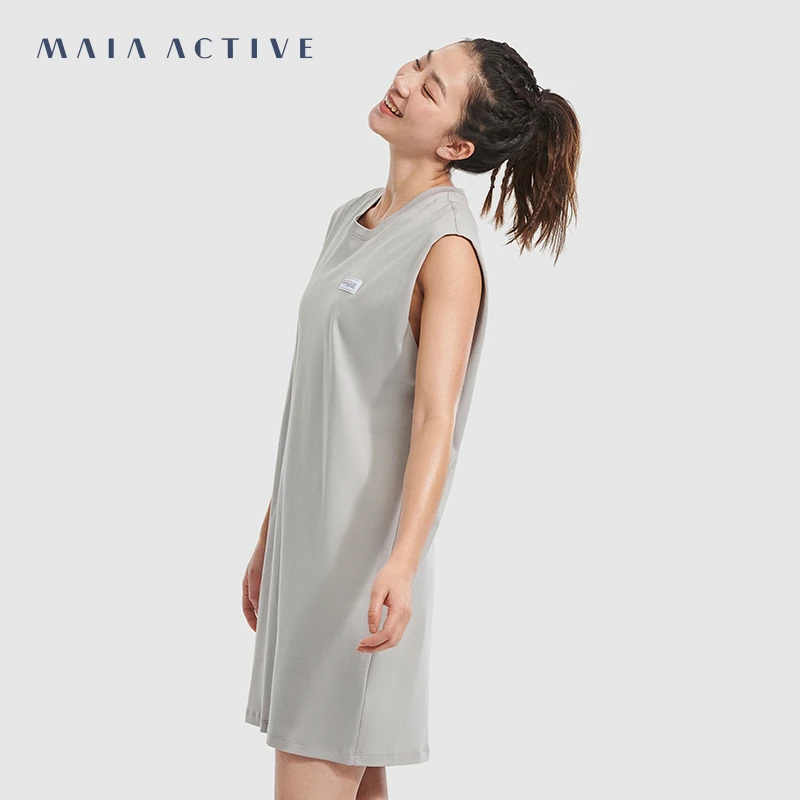 MAIA EVERYDAY 宽肩宽松休闲无袖连衣裙 221DS031