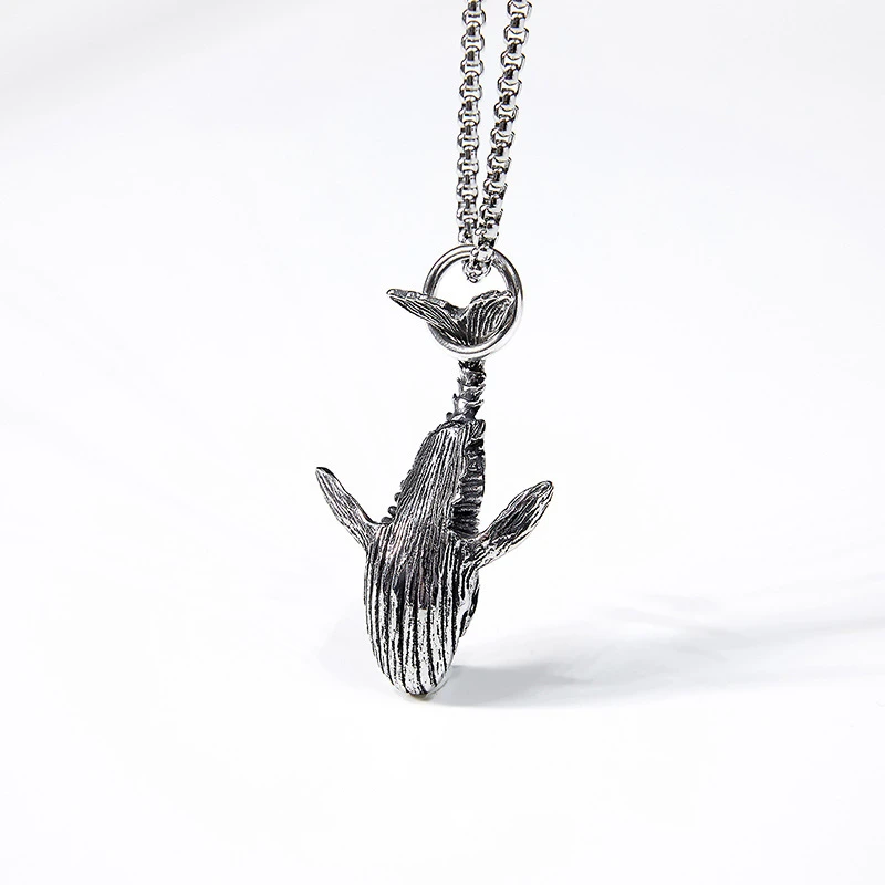 钛钢项链 骨鲸项链长款百搭卫衣链搭配T恤配饰514