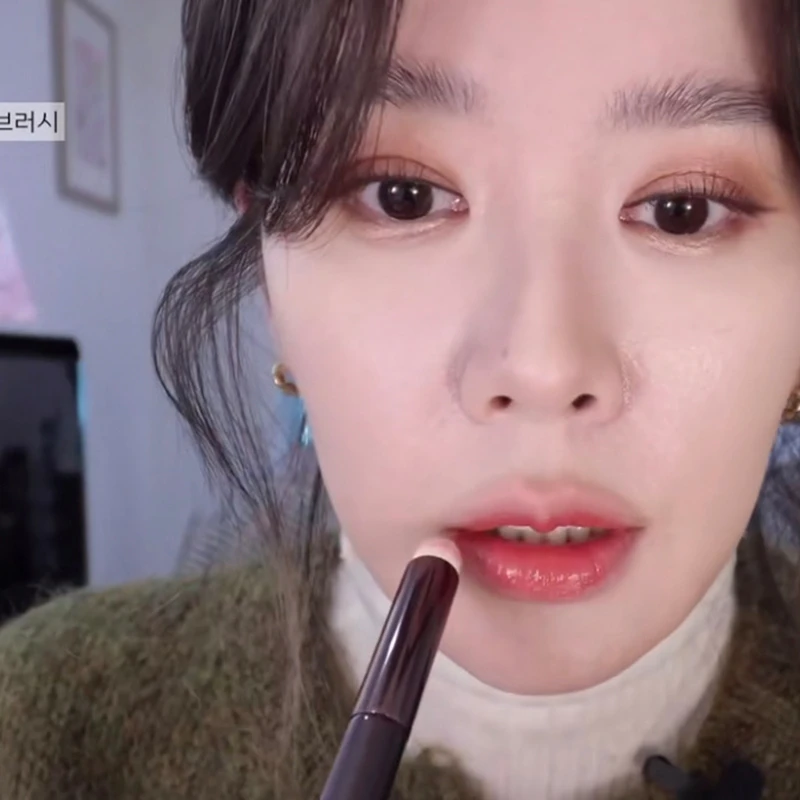 Happyrim博主推荐多功能圆头遮瑕刷唇刷口红雾面晕染刷软毛便携式