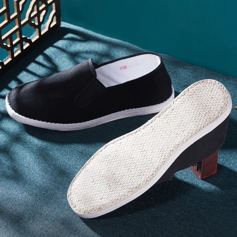 东福春传统手工千层底布鞋男吸汗透气手纳布底舒适黑色老北京布鞋