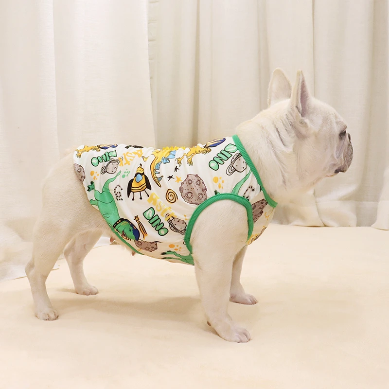 夏款法斗衣服巴哥斗牛犬胖狗比熊博美背心冰丝透气薄款弹力防晒衣