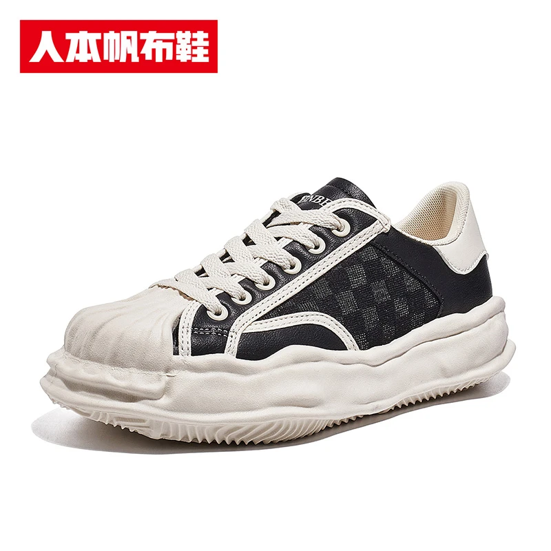 人本2023新款透气夏新款溶解底休闲运动百搭低帮板鞋学生10756