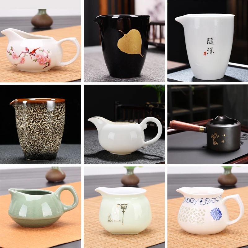 仁坤公道杯陶瓷茶海分茶器功夫茶具配件公杯过滤匀茶杯家用白瓷