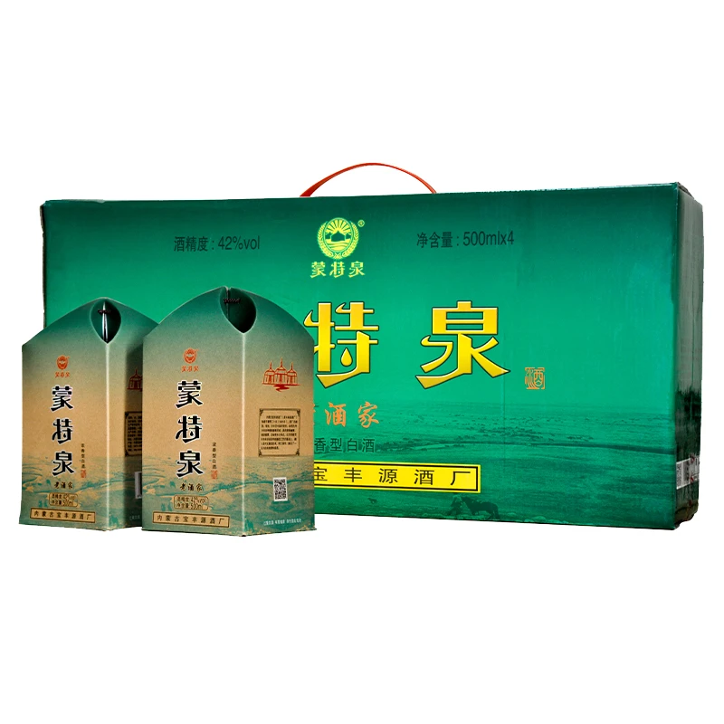 蒙特泉【礼盒装1*4】白酒 浓香型固态专卖店纯粮白酒宴请42度500ml