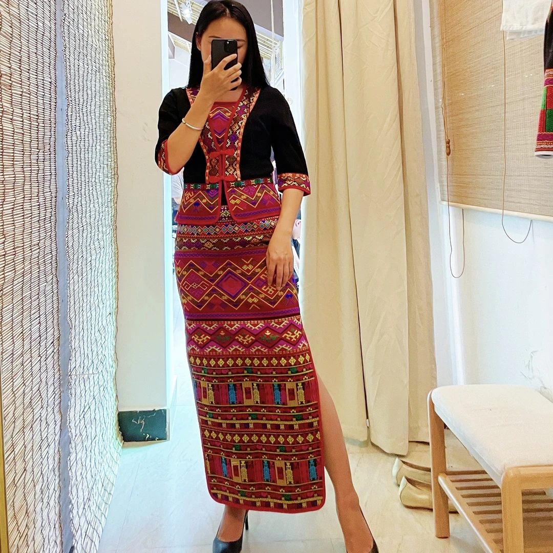 【三月黎好 】海南少数民族黎族服装回娘家聚会服气质黎锦服饰套装
