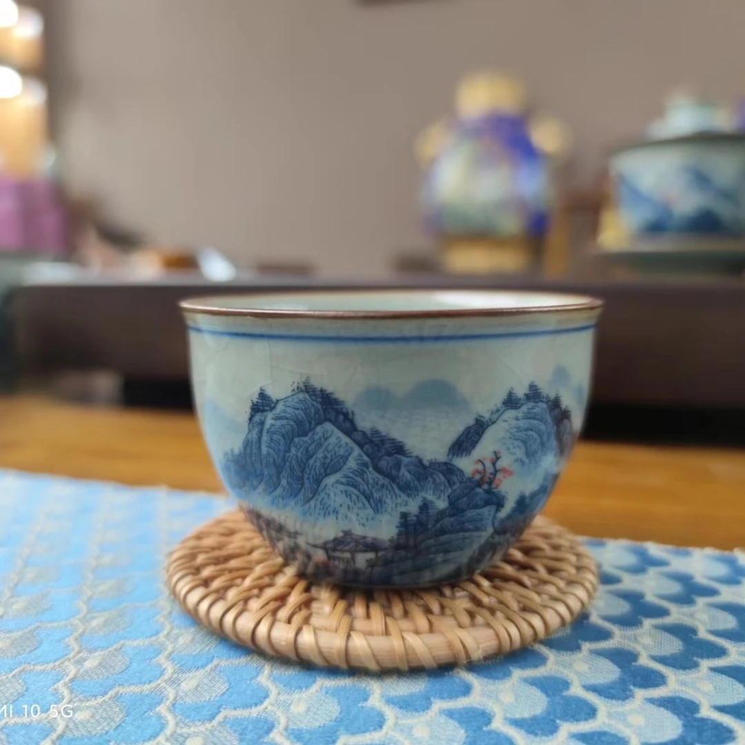 @1245@崇山映红小缸杯客人杯品茗杯（容量80cc）