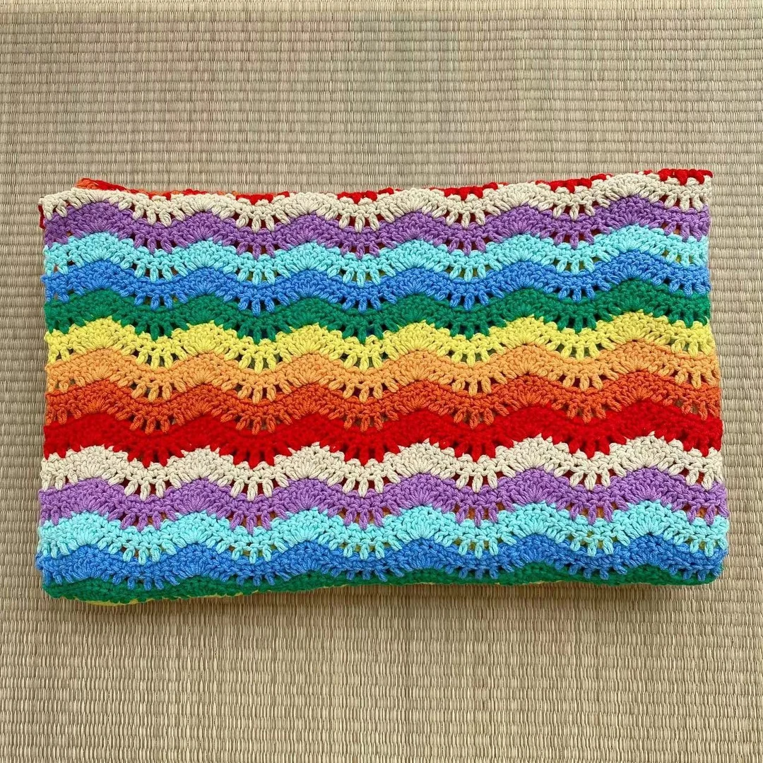 编织091款花海毯子手工diy毛线手工编织不是成品钩织材料包