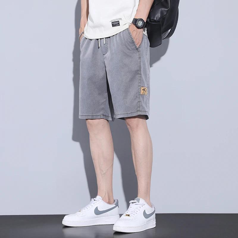 莱赛尔天丝夏季薄款休闲五分男士宽松潮流冰丝运动五分裤子中裤