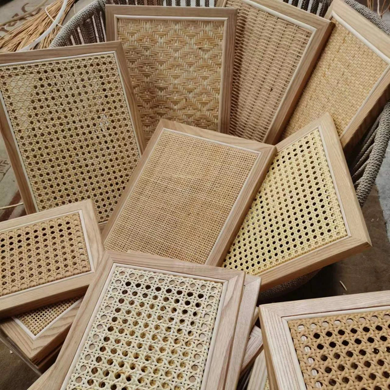 （福利品不支持退换）藤编小样夹玻璃木金属边框样品可定制侘寂风