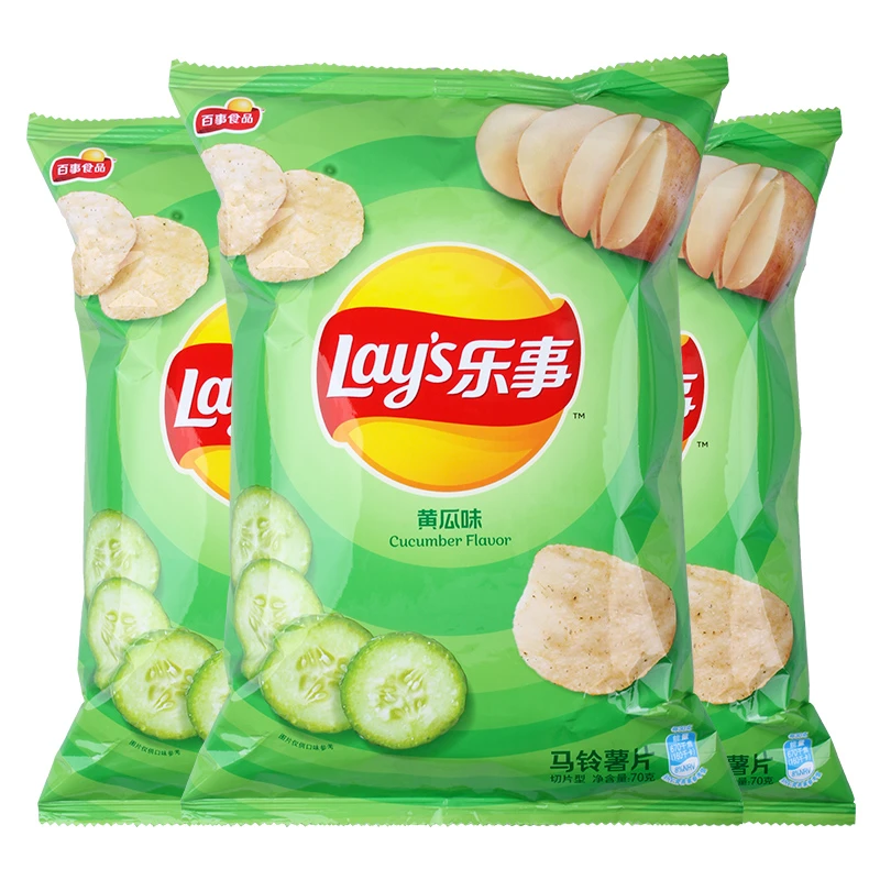 乐事薯片黄瓜味70g/135g袋装休闲食品同款送女友零食小吃批发大包