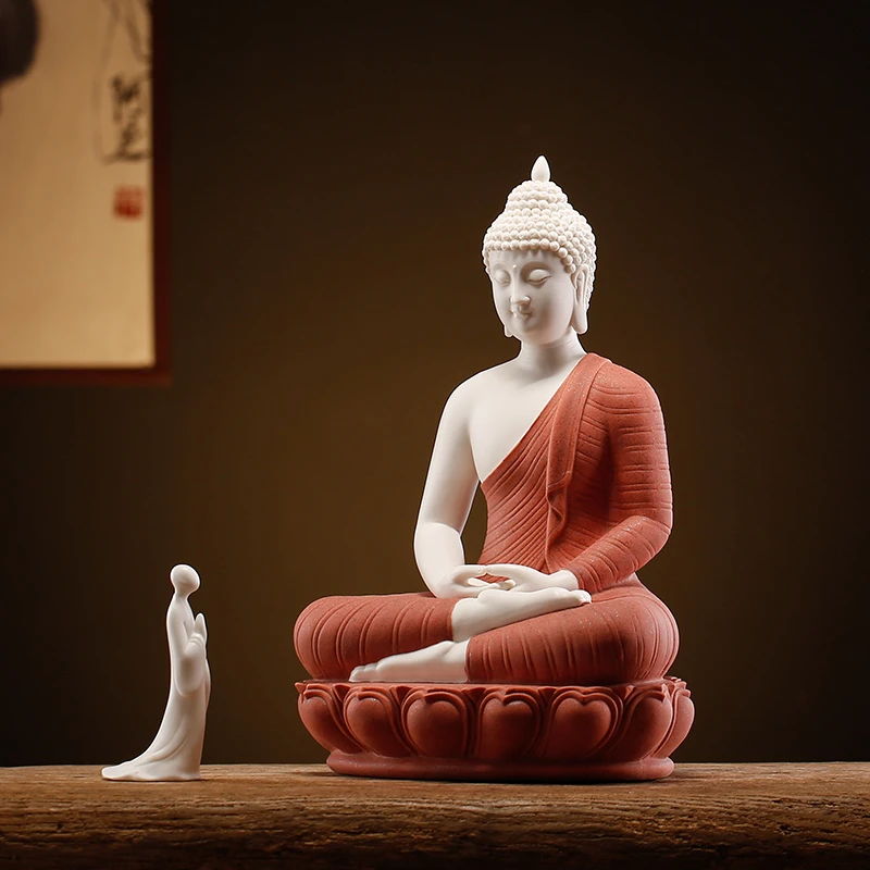 大号陶瓷释迦摩尼像如来阿弥陀佛泰佛家居装饰客厅玄关倒流香摆件