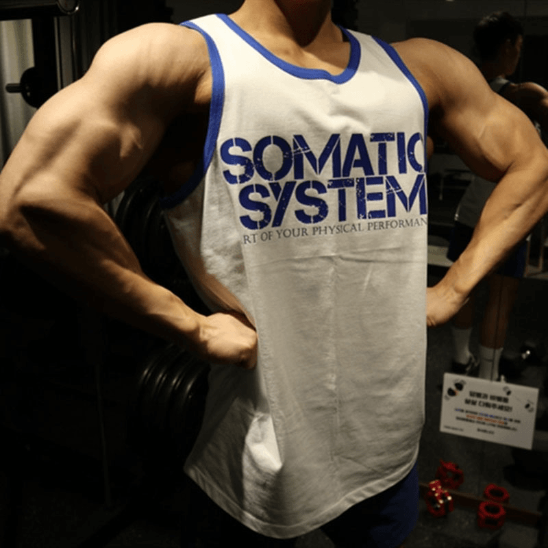 美式潮流男子运动背心修身训练跨栏无袖坎肩吸汗篮球休闲健身背心