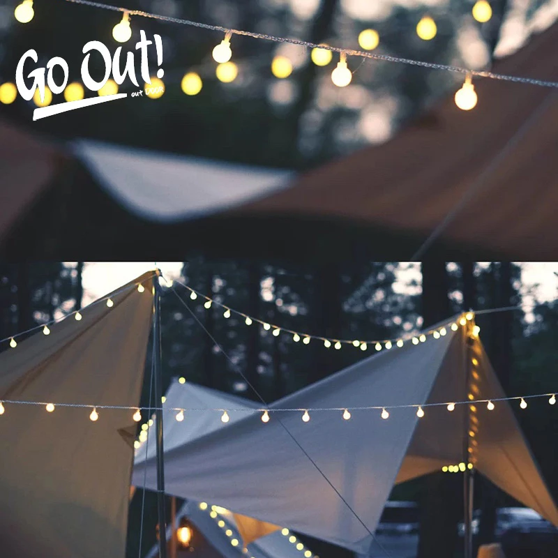 【小串灯】露营LED帐篷顶灯暖光小氛围灯 电池款（无遥控器6米）