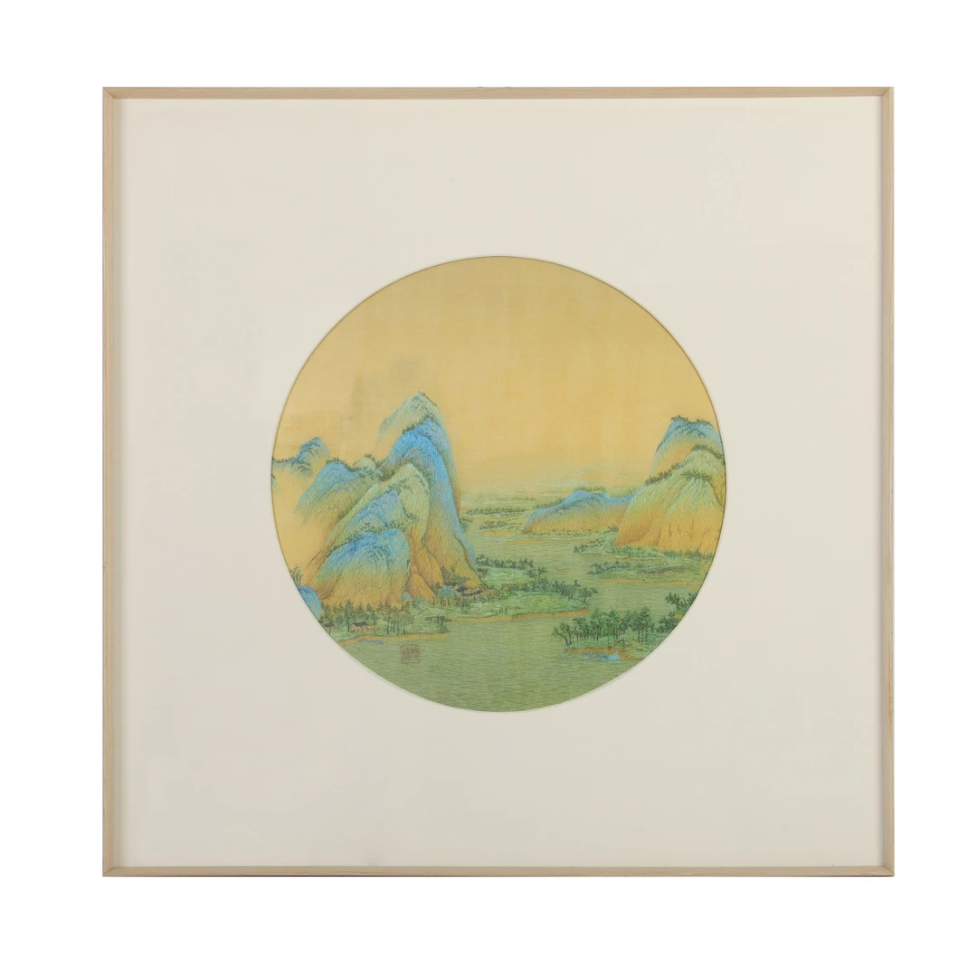 《千里江山图局1》单面绣挂件 手工苏绣