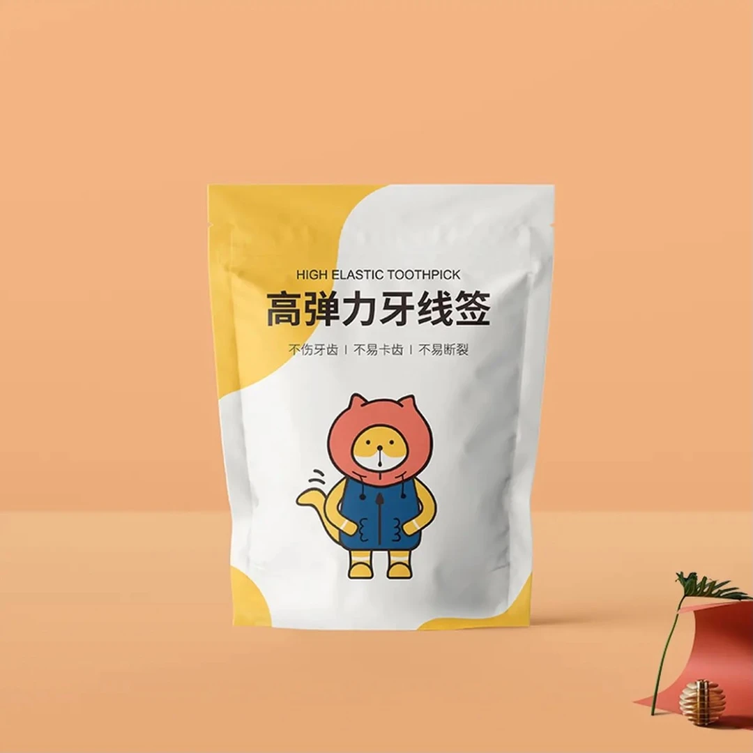 250支便携袋装牙线PP家用高弹力牙线棒牙线签
