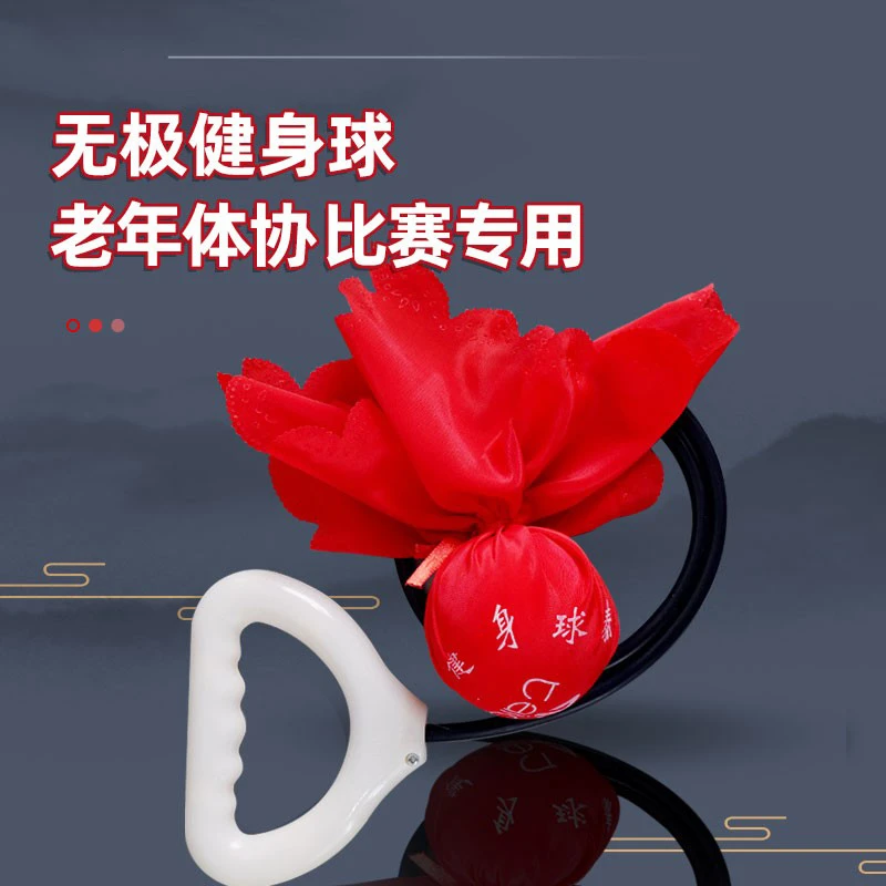 A：泰迪无极健身球甩甩球中老年捶背流星太极手球广场舞比赛专用