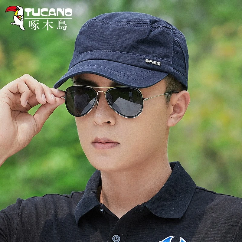 TUCANO/啄木鳥帽子男夏季平顶帽鸭舌帽休闲太阳帽钓鱼防晒棒球帽