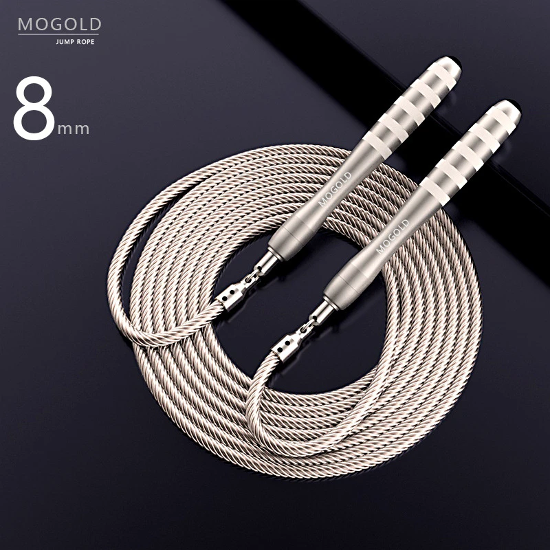 MOGOLD高端专业快速卡扣竞速跳绳多功能健身运动燃脂负重PU钢丝绳