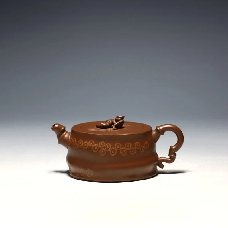 明理茶艺 宜兴紫砂壶 茶壶 陈国良弟子 沈建宏 全手工300CC斑竹